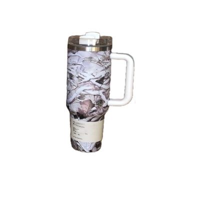 Duurzame 40oz Leopard Print Camouflage Straw Cup Tumbler voor Warme en Koude Dranken