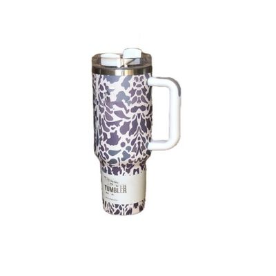 Duurzame 40oz Leopard Print Camouflage Straw Cup Tumbler voor Warme en Koude Dranken