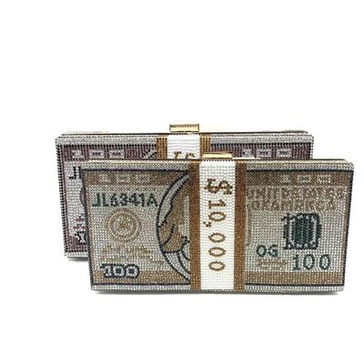 Waterdicht dollar slot geld koppeling elegante dames bruidshandtassen door modeontwerper