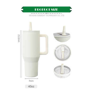 40oz roestvrij staal thermische koffie reis mok met handvat en flip top stro tumbler