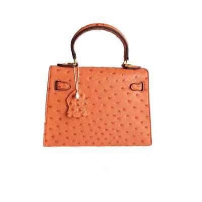 Gepersonaliseerde kleur 22cm Mini struisvogel Kellyyy End Grote schoudertas voor vrouwen Dames Handtas