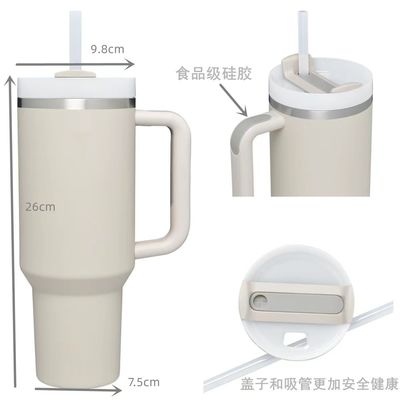 40oz dubbele wand roestvrij staal Stan auto metaal reis koffiebeker tumbler met handvat