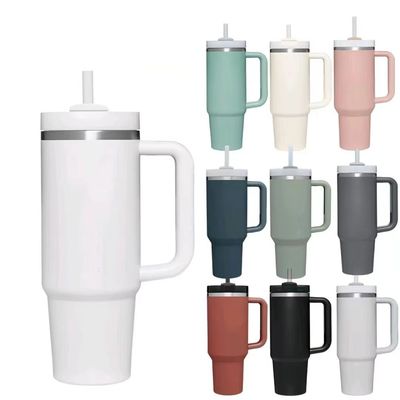 40oz dubbele wand roestvrij staal Stan auto metaal reis koffiebeker tumbler met handvat