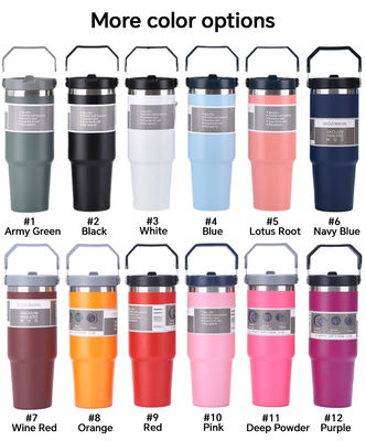 Duurzame geïsoleerde tumbler koffiebeker auto bier reis mok met handvat en deksel 20oz 30oz