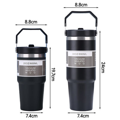 Duurzame geïsoleerde tumbler koffiebeker auto bier reis mok met handvat en deksel 20oz 30oz