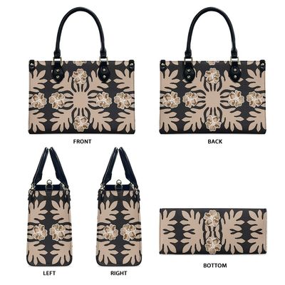 Alle seizoenen Zwart en wit Polynesische luxe dames schoudertas Hoofd materiaal PVC