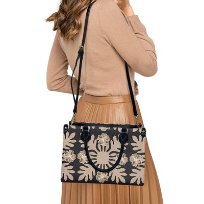 Alle seizoenen Zwart en wit Polynesische luxe dames schoudertas Hoofd materiaal PVC