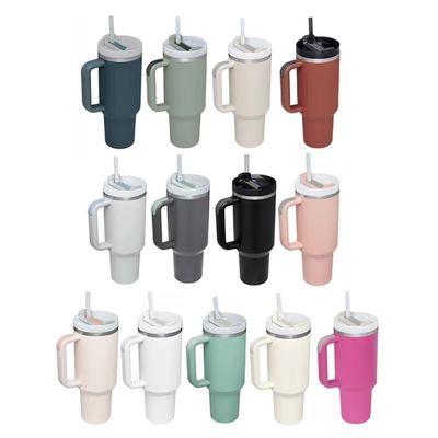 2.0 Beauchy Custom 40oz roestvrij staal vacuüm geïsoleerde reis mok met stro Met cap