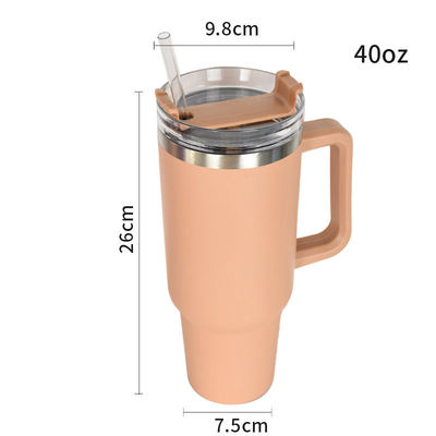 Gepersonaliseerde Koffie Thee Bier Water Tumbler Cup met Handle Straw Lid Leopard gegraveerd ontwerp