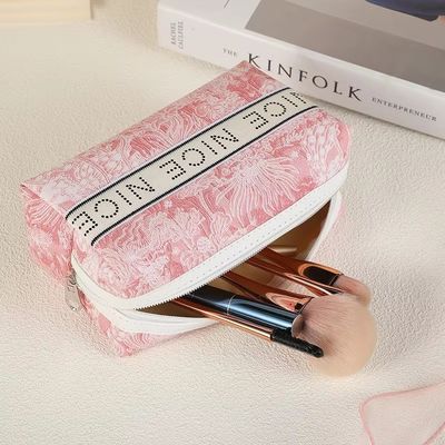 Tools Storage Eco Burlap Make-up Bag Letter Printed Bolsa De Make-up voor vrouwen Tassen