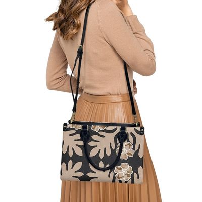 Polynesische Samoaanse bloemen leren handtassen voor vrouwen in standaardgrootte