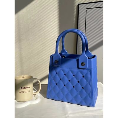 Fashion Style EVA Rubber Silicone Hand Tote voor Vrouwen Summer Lady Beach Bag in Zwart