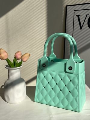 Fashion Style EVA Rubber Silicone Hand Tote voor Vrouwen Summer Lady Beach Bag in Zwart