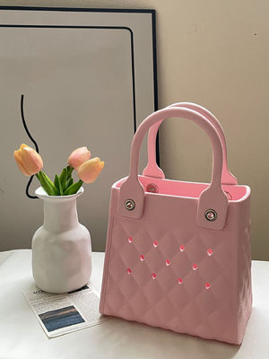 Fashion Style EVA Rubber Silicone Hand Tote voor Vrouwen Summer Lady Beach Bag in Zwart