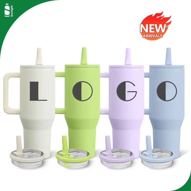 40oz roestvrij staal thermische koffie reis mok met handvat en flip top stro tumbler