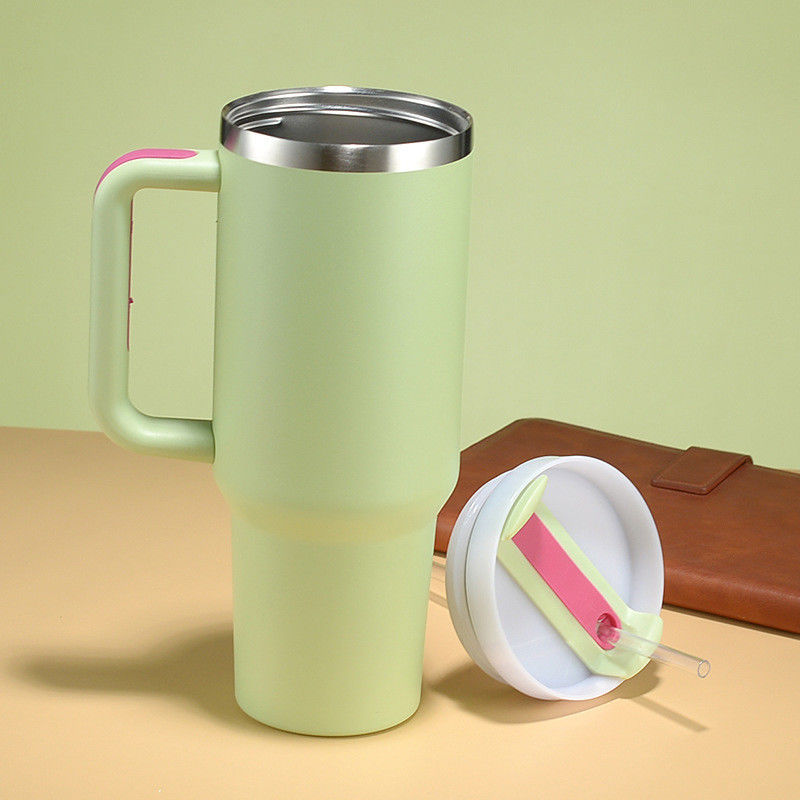 40oz dubbele wand roestvrij staal Stan auto metaal reis koffiebeker tumbler met handvat
