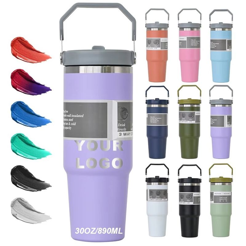 Straw with Cap aanpasbaar unieke koffiebeker 20oz 30oz BPA GRATIS roestvrij staal tumbler kopjes