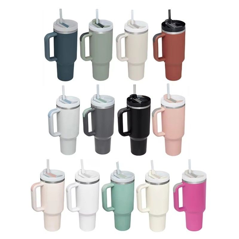 2.0 Beauchy Custom 40oz roestvrij staal vacuüm geïsoleerde reis mok met stro Met cap