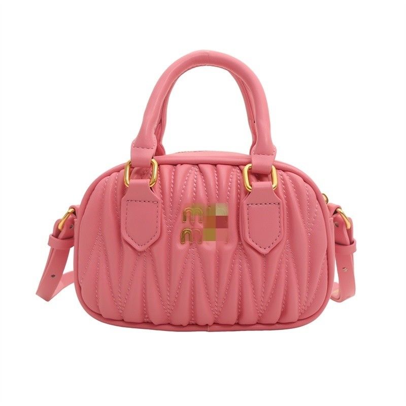 Zomerse dames kleine lederen boodschappenzak met mini pleatpatroon en ZIP sluiting